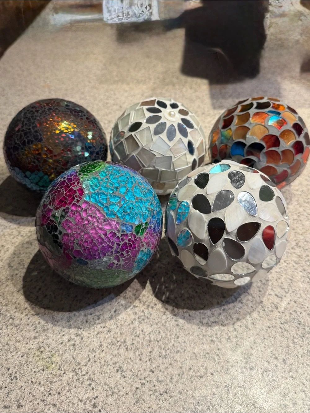 Pier One Mosaic Spheres - Multicolor Glass Orbs